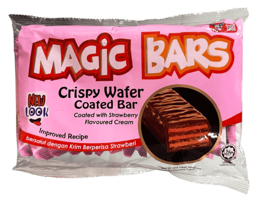 Magic Bars Crispy Wafer Coated Bar – Strawberry Flavoured Cream