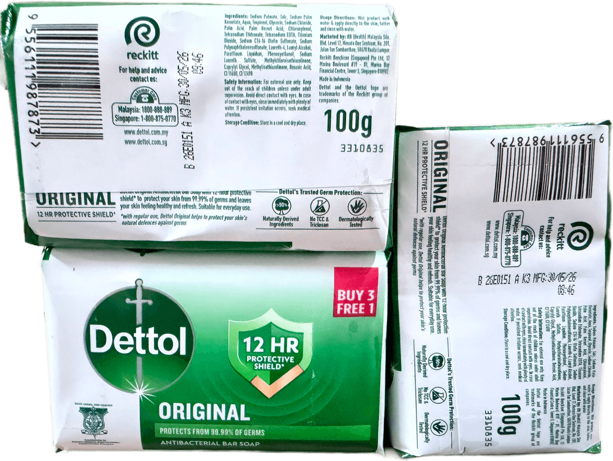 Dettol Anti-Bacterial Soap Original 100g (Buy 3 Free 1)