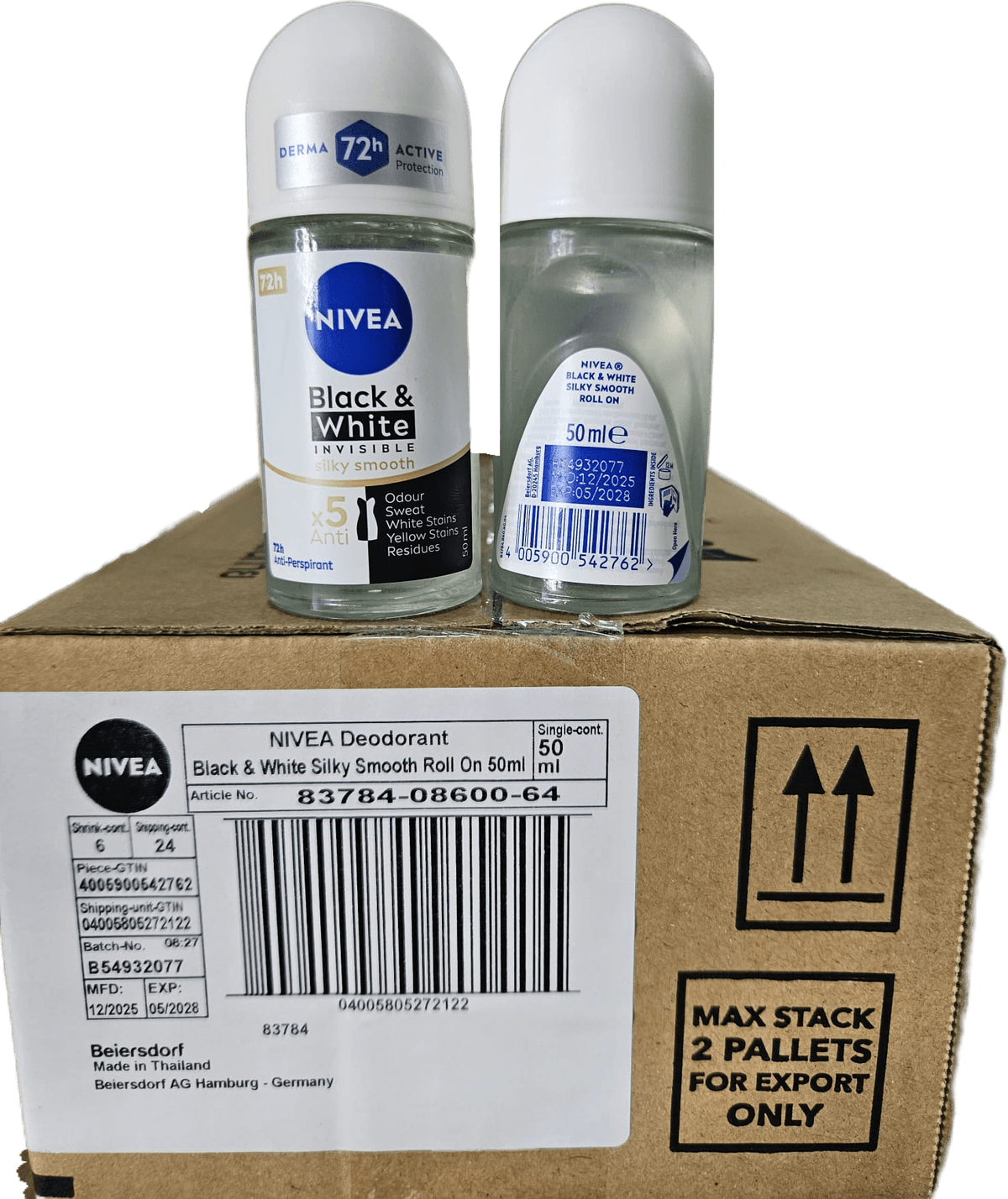 NIVEA Black & White Invisible Silky Smooth Roll On 50ml